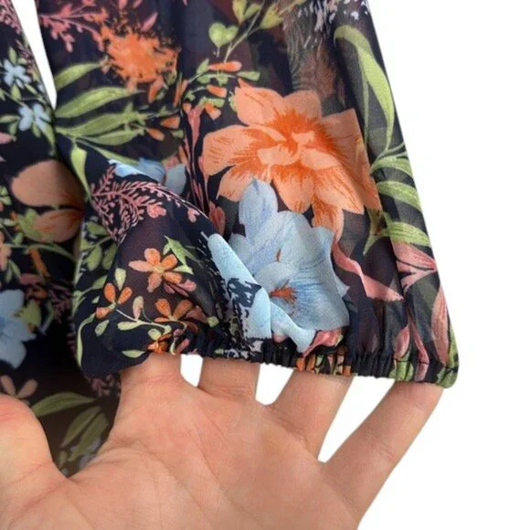 INC Dress Maxi Floral V Neck Women's Size 16 - Picture 2 of 6